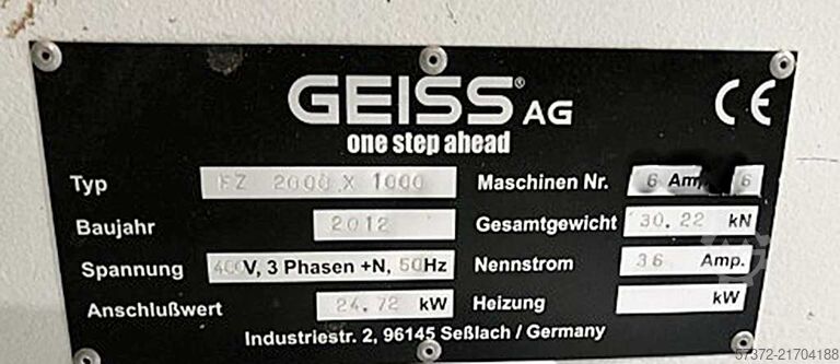 CNC Bearbeitungszentrum Geiss FZ 2800x1000/FZ 2000x1000