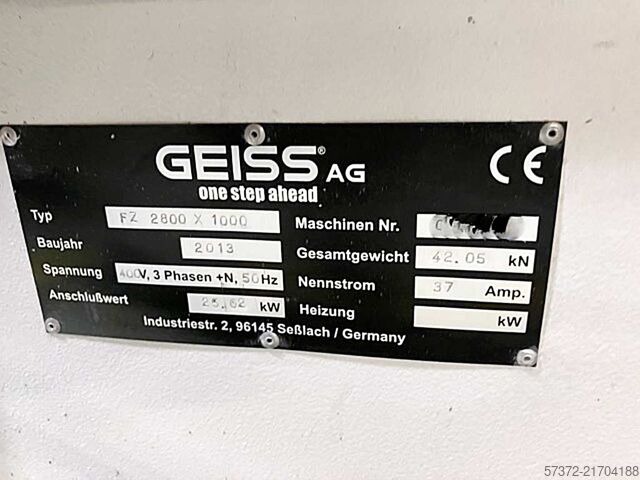 CNC Bearbeitungszentrum Geiss FZ 2800x1000/FZ 2000x1000