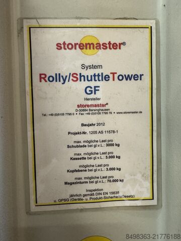 Sheet metal storage rack Storemaster Rolly Shuttle Tower GF