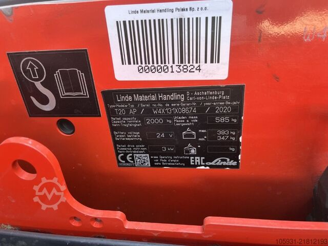 Electric Pallet Truck Linde T20AP