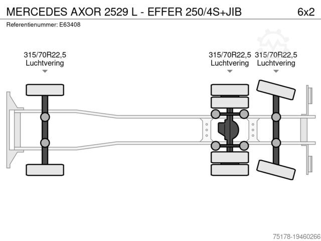 Open body Mercedes-Benz AXOR 2529 L - EFFER 250/4S+JIB