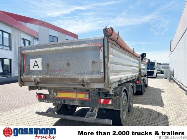 Three-way tipper trailer Schwarzmüller M-Serie, Alu-Bordwände, Liftachse, ca. 12m³