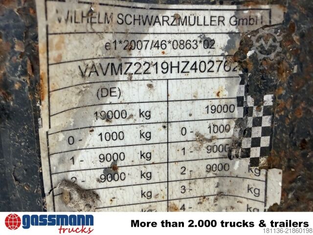 Three-way tipper trailer Schwarzmüller M-Serie, Alu-Bordwände, Liftachse, ca. 12m³