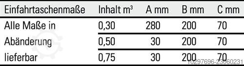 Spänebehälter 0,30 m³ L1300xB820xH800mm - 1 ST  