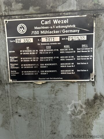 Roll Mill CARL WEZEL BW350
