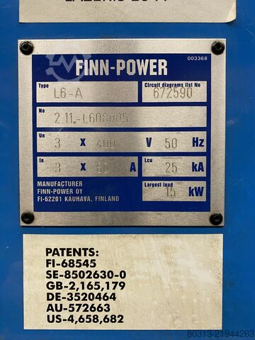 Resonator turbine FINNPOWER L6A