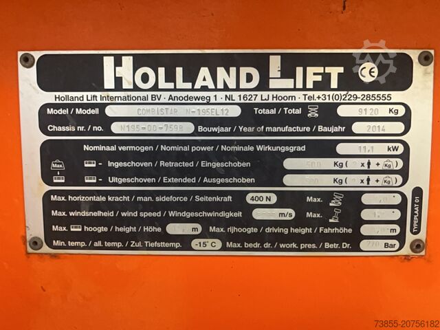 Scherenhubtisch Holland-Lift N195-12EL Combistar (19.5 m)