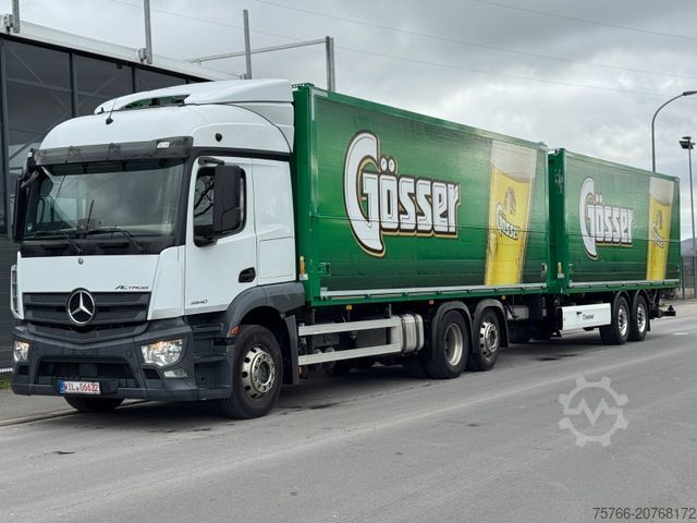 LKW mit Getränkeaufbau MERCEDES-BENZ ACTROS 2540 L/ 2 x LBW / LENKACHSE / KOMPLETTZUG
