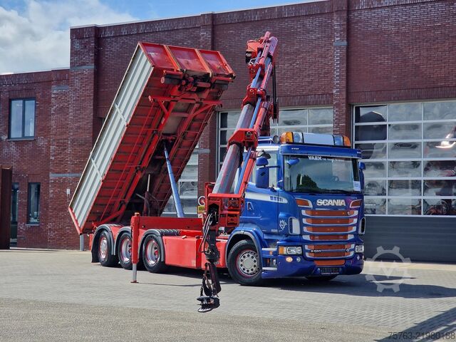 Tipper with crane Scania R560 V8 8x4*4 - HIAB 244 K5 Crane / Kran / Grua...