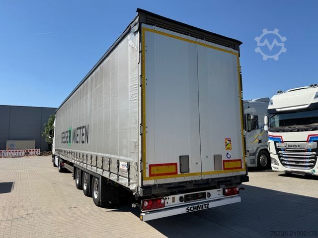 Open semitrailer with tarp SCHMITZ CARGOBULL SCS24 Megatrailer/Hubdach/Edscha/3-Achsen