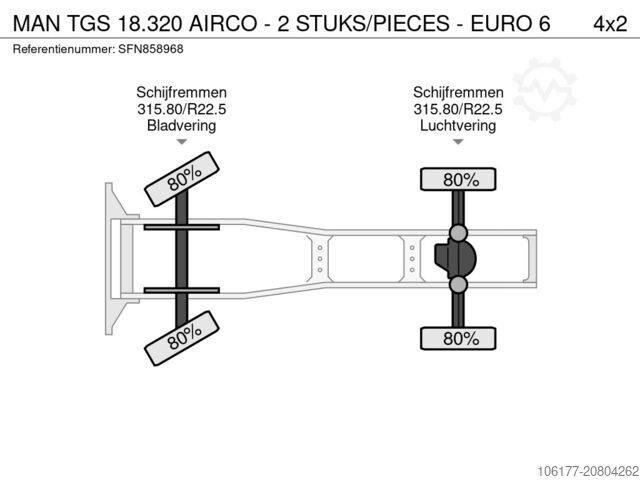 Standard-SZM MAN TGS 18.320 AIRCO - 2 STUKS/PIECES - EURO 6
