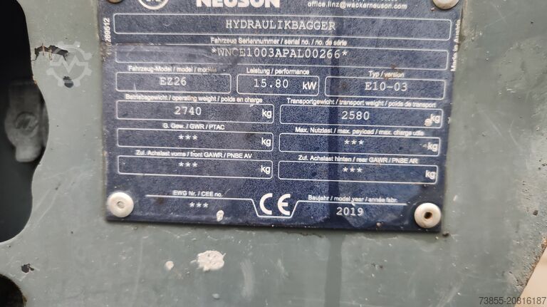 Minibagger < 7t Wacker Neuson EZ26