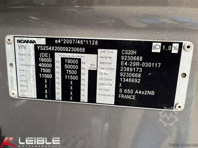 Standard tractor unit SCANIA S 650 *Hydro*Standklima*Leder*VollLuft*