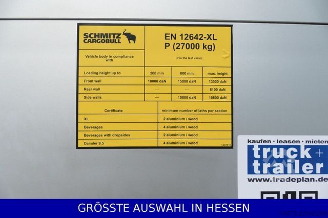Open semitrailer with tarp SCHMITZ CARGOBULL Liftachse Palettenkasten LED Beleuchtung ¤359.-m
