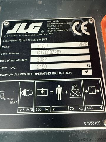 Telescopic work platform JLG XJ17P Plus Hybrid Raupen Teleskop