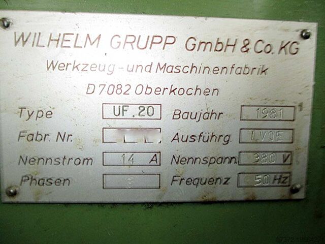 Universal Werkzeugfräsmaschine Wilhelm Grupp UF 20