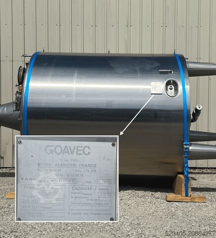 10000 L process tank Goavec SA -