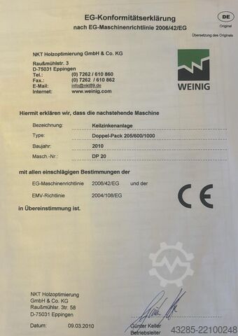 Keilzinkenanlage WEINIG NKT
