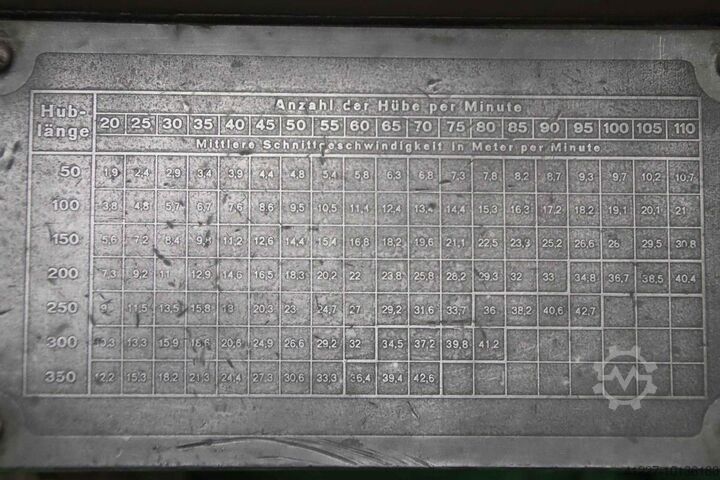 Horizontal slotting machine Lange & Geilen Kraft-Schnellhobler