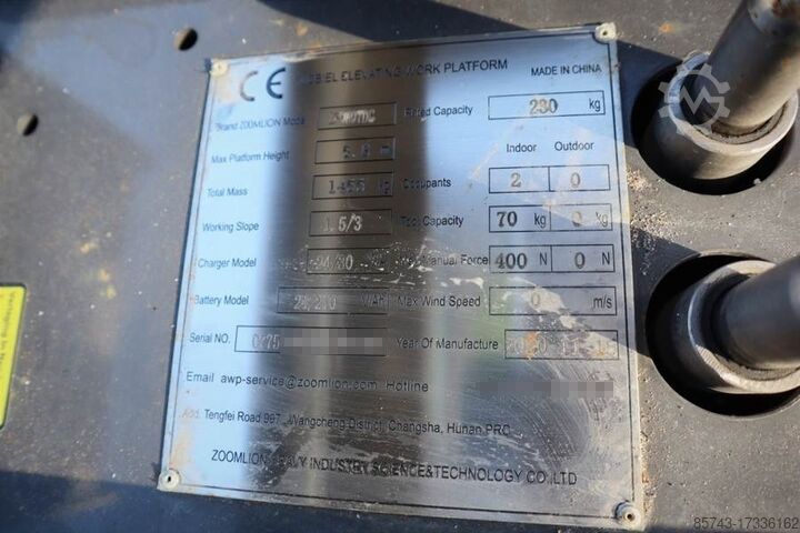 Scissor lift Zoomlion ZS0607DC Valid inspection, *Guarantee! Electric, 8