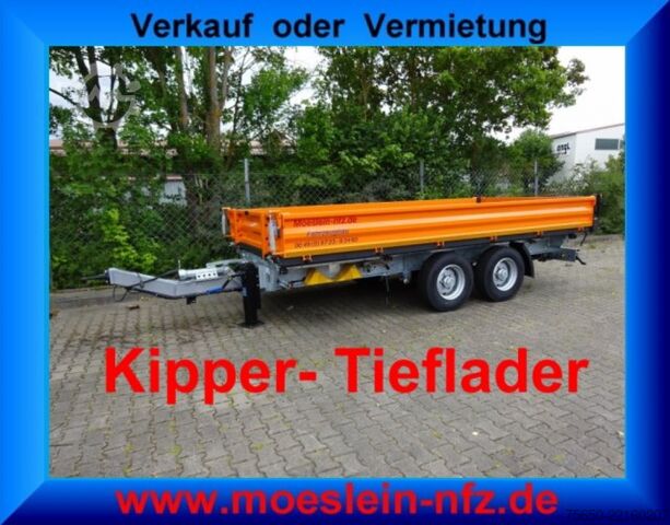 Kippanhänger Möslein TTD11 Orange  neuer Tandem 3- Seitenkipper Tieflader-- Neufahrzeug --