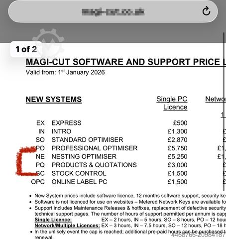 Machining center Magi-cut licence wood working V11 full licence