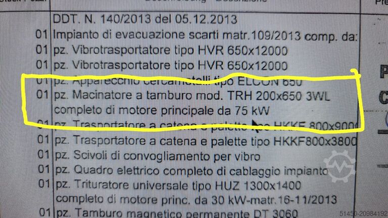 Wood chipper HOLZMATIC TRH 200x650 3WL
