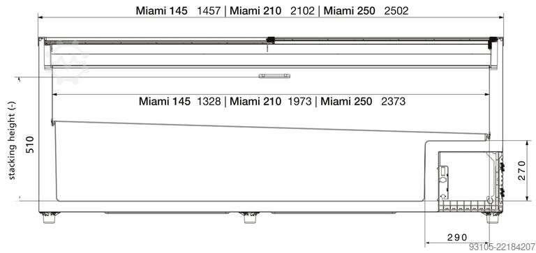 Kühltruhe AHT MIAMI 250 R290 LED AHT Miami 250