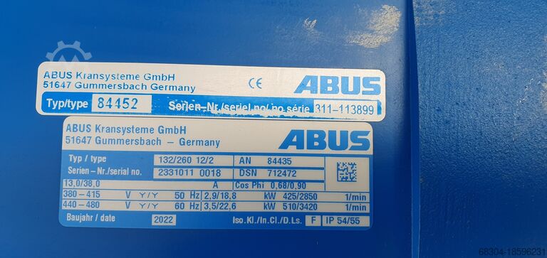 ABUS hoist motors / travel motors / gearboxes ABUS Fahrmotoren / Getriebe / Unterflaschen