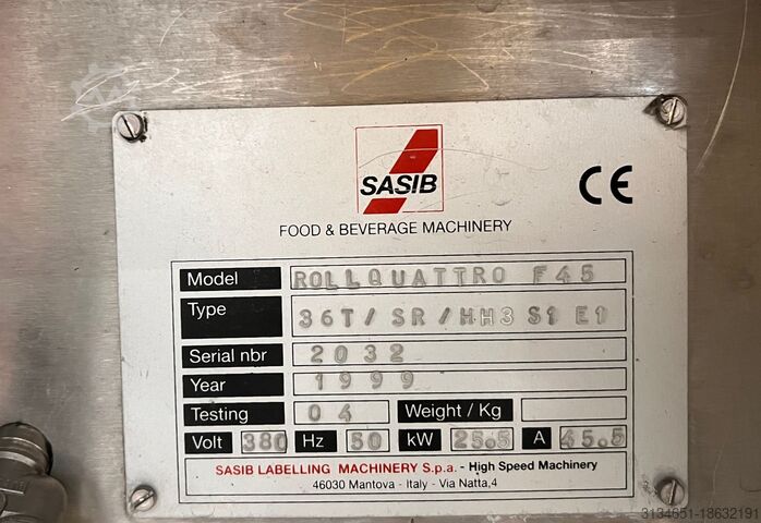 SIDEL ROLLQUATTRO ROLLFED-ETIKETTIERMASCHINE SASIB ALFA (SIDEL) ROLLQUATTRO F45