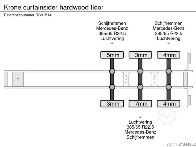 Sliding tarpaulins Krone curtainsider hardwood floor