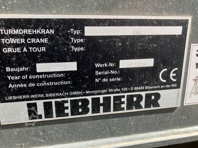 Tower crane LIEBHERR 34K