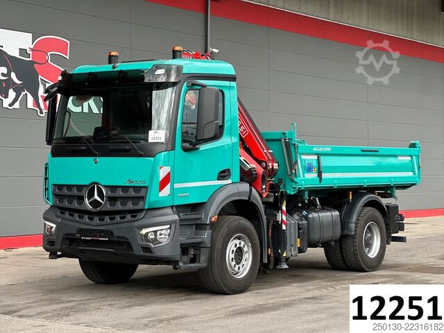 Dreiseitenkipper LKW MERCEDES-BENZ Arocs 1832 K 4x2 MEILLER & FASSI F120B LK