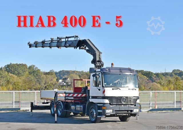 Truck mounted crane MERCEDES-BENZ ACTROS 2635 Pritsche 6,40m + HIAB 400 E-5 + FUNK