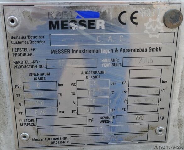 24,7 m² Rohrbündelwärmetauscher aus V4A  