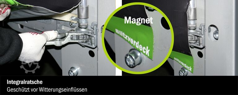 Auflieger mit Pritsche & Plane FLIEGL 3-Achs Mega Gardine zum Aufbau