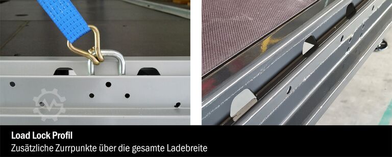 Auflieger mit Pritsche & Plane FLIEGL 3-Achs Mega Gardine zum Aufbau