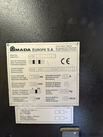 AMADA press brake 2000 x 50T AMADA PROMECAM HFB5020