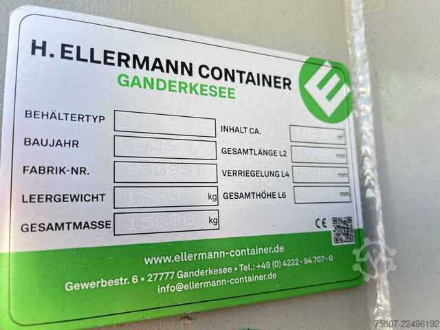 Abrollcontainer 11 kbm 6m Verzurrösen Ellermann 11 kbm Pendelklappe