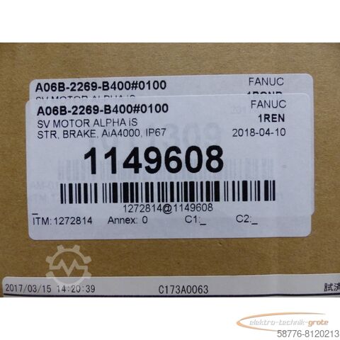 Fanuc motor Fanuc A06B-2269-B400 # 0100 SV MOTOR AIS 30 SN:C173A0063 !