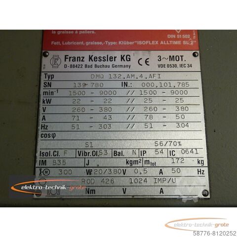 Franz Kessler Engine Franz Kessler DMQ .4.AF I Hauptspindelmotor
