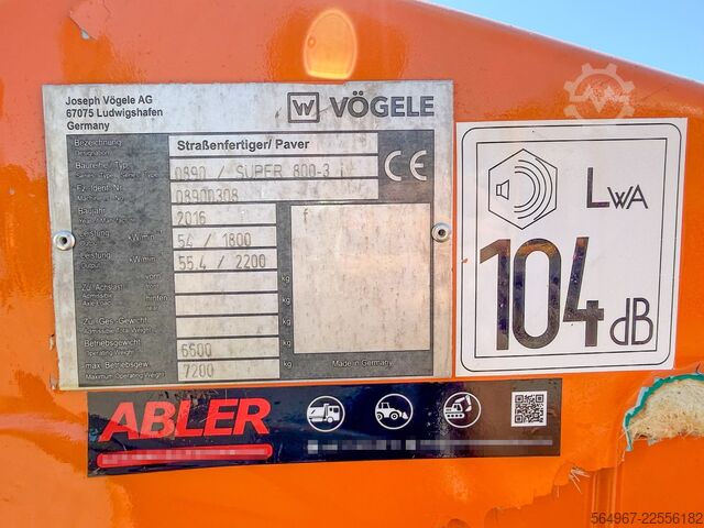 Tracked paver Vögele Super 800-3i