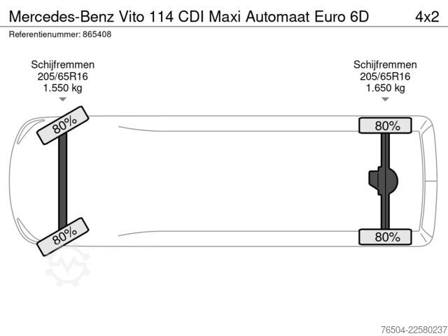 Delivery van Mercedes-Benz Vito 114 CDI Maxi Automaat Euro 6D