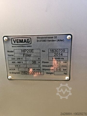 Füllmaschine VEMAGHP20E, Bäckereimodell Vemag HP20E