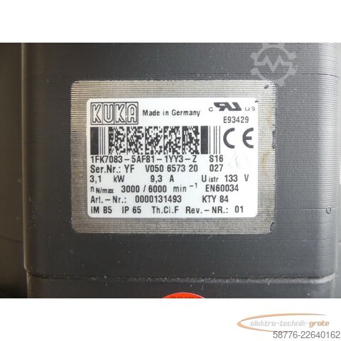 Control unit KUKA 1FK7083-5AF81-1YY3-Z S16 Servomotor SN: YFV050657320027