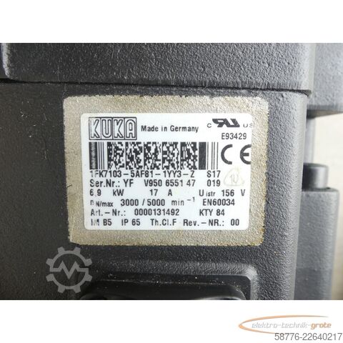 Control unit KUKA 1FK7103-5AF81-1YY3-Z S17 Servomotor SN: YFV950655147019
