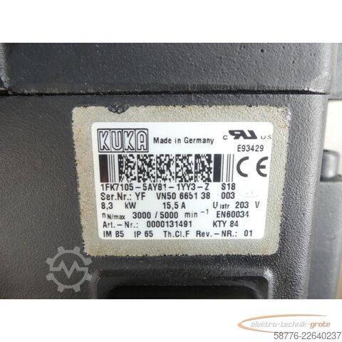 Control unit KUKA 1FK7105-5AY81-1YY3-Z S18 Servomotor SN: YFVN50665138003