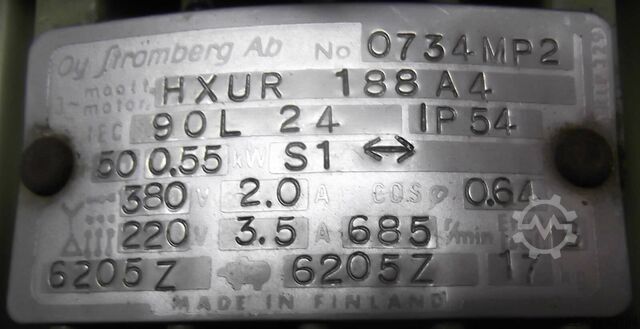 Elektromotor 0,55 kW 685 U/min Strömberg HXUR 188A4