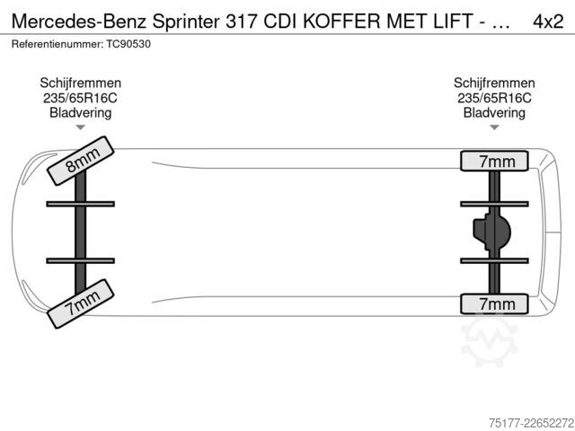 Suitcase Mercedes-Benz Sprinter 317 CDI KOFFER MET LIFT - AUTOMAAT
