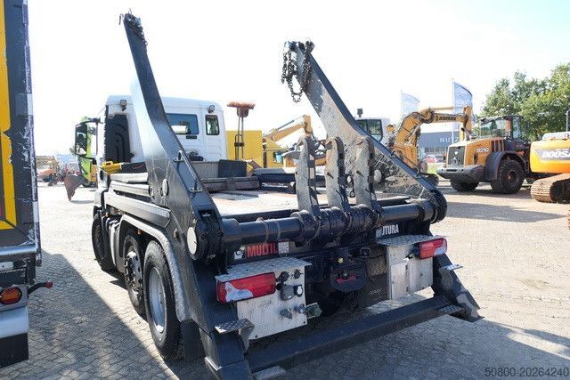 Skip truck MAN 26.460 TGS 6x2, Hiab FTR18, Funk, Vorlauflenk,AC